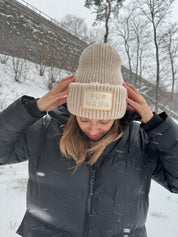 Beige Wool Beanie -  Fur Mama