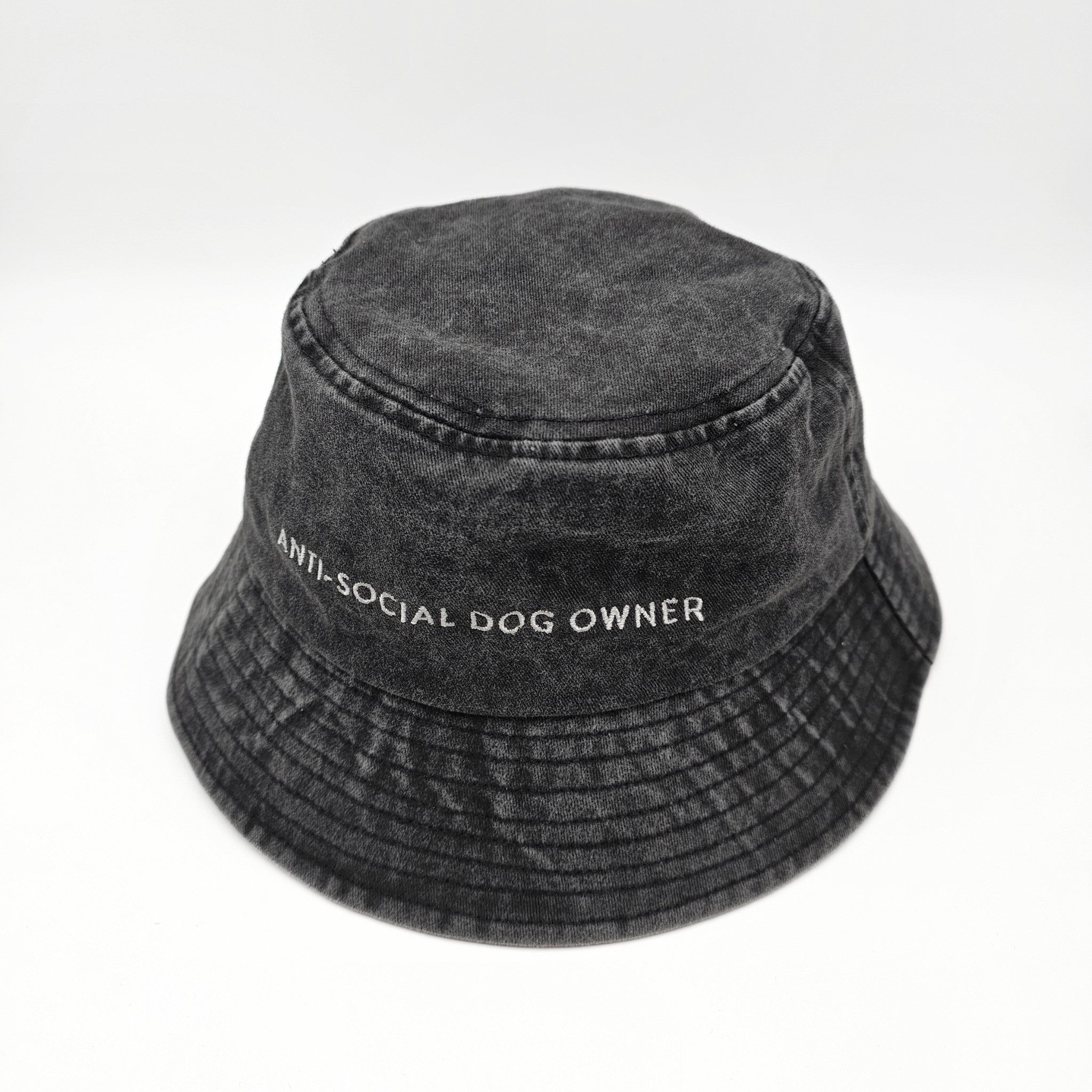 Black Denim Bucket Hat - Anti-Social Dog Owner