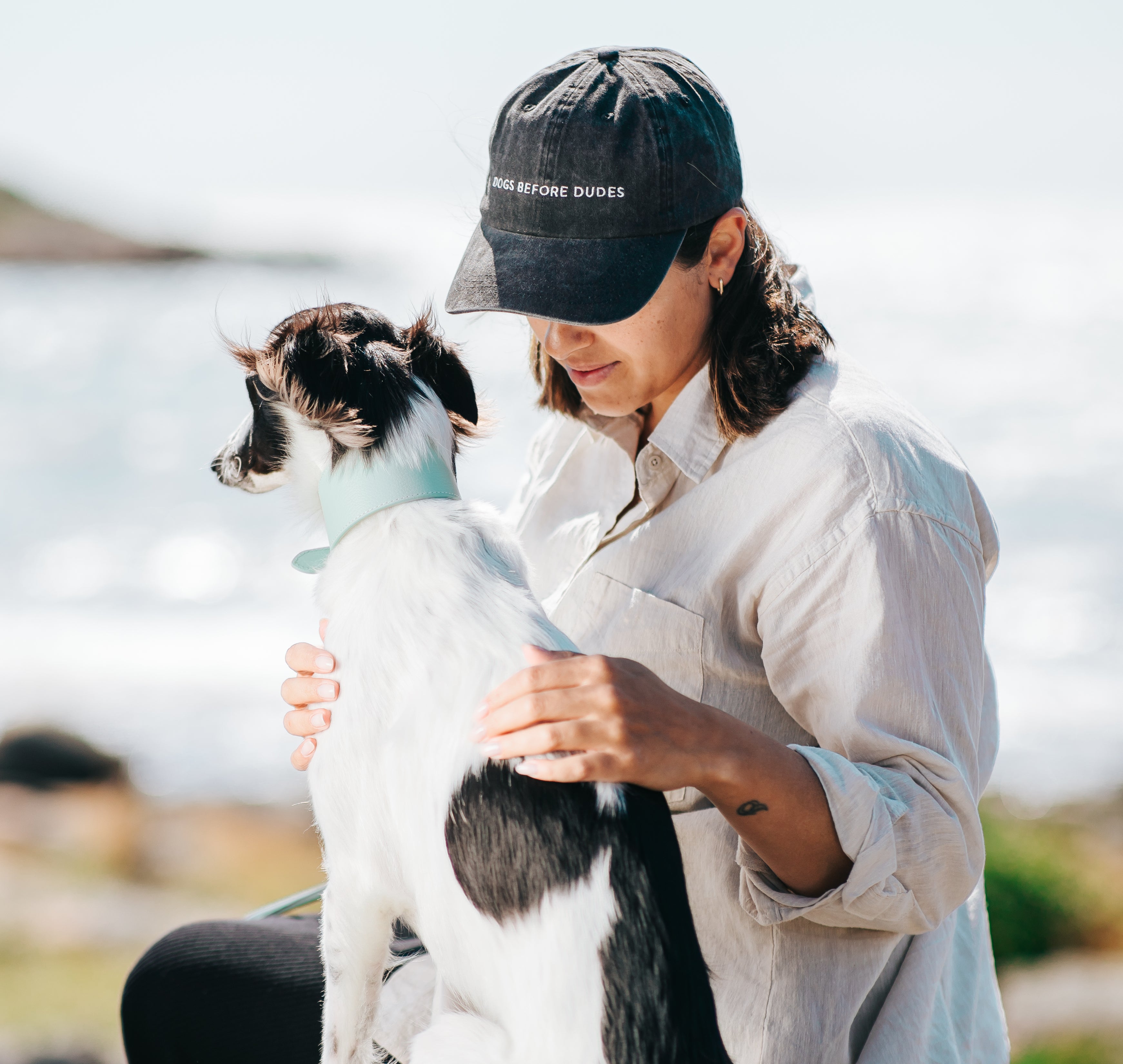 Black Denim Cap - Dogs Before Dudes