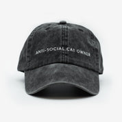 Black Denim Cap - Anti-Social Cat Owner