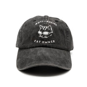Čierny denim šiltovka - Logo "Anti-Social Cat Owner" 