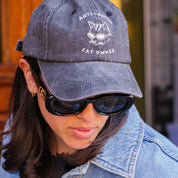 Čierny denim šiltovka - Logo "Anti-Social Cat Owner" 