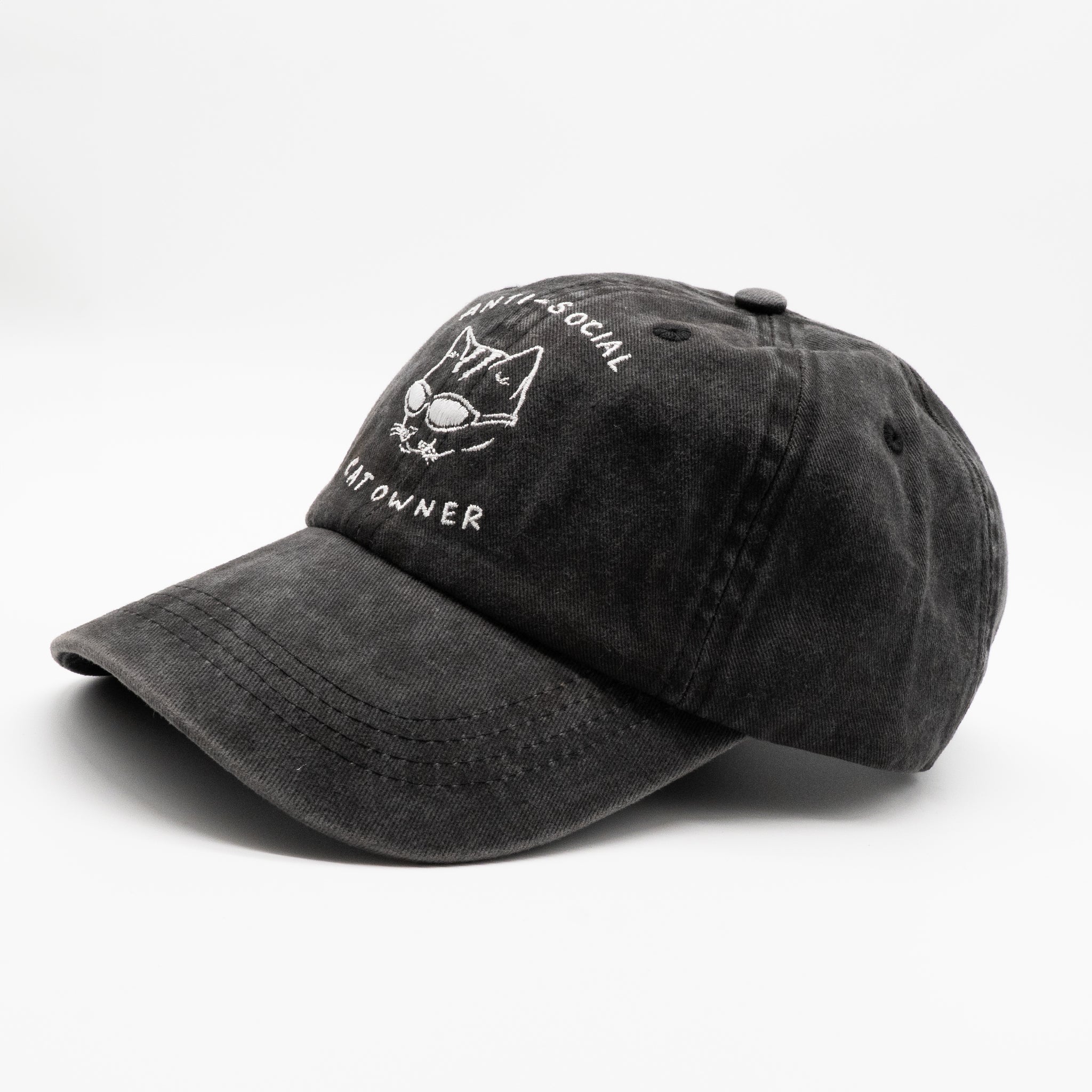 Čierny denim šiltovka - Logo "Anti-Social Cat Owner" 