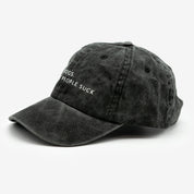 Black Denim Cap - Dogs. Because People Suck