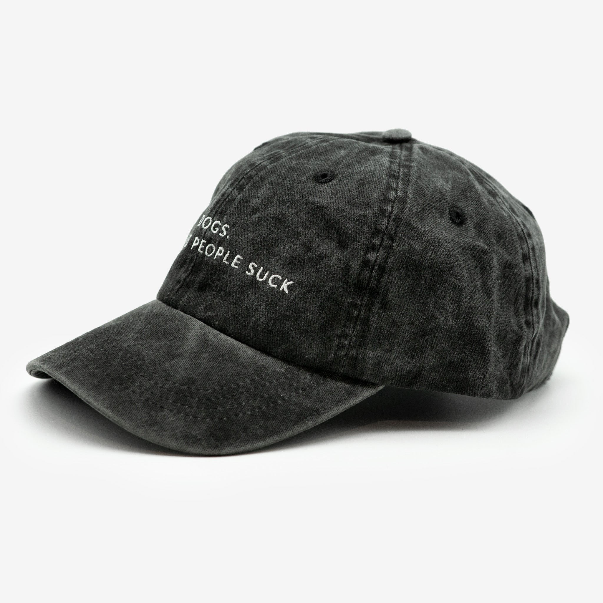 Black Denim Cap - Dogs. Because People Suck