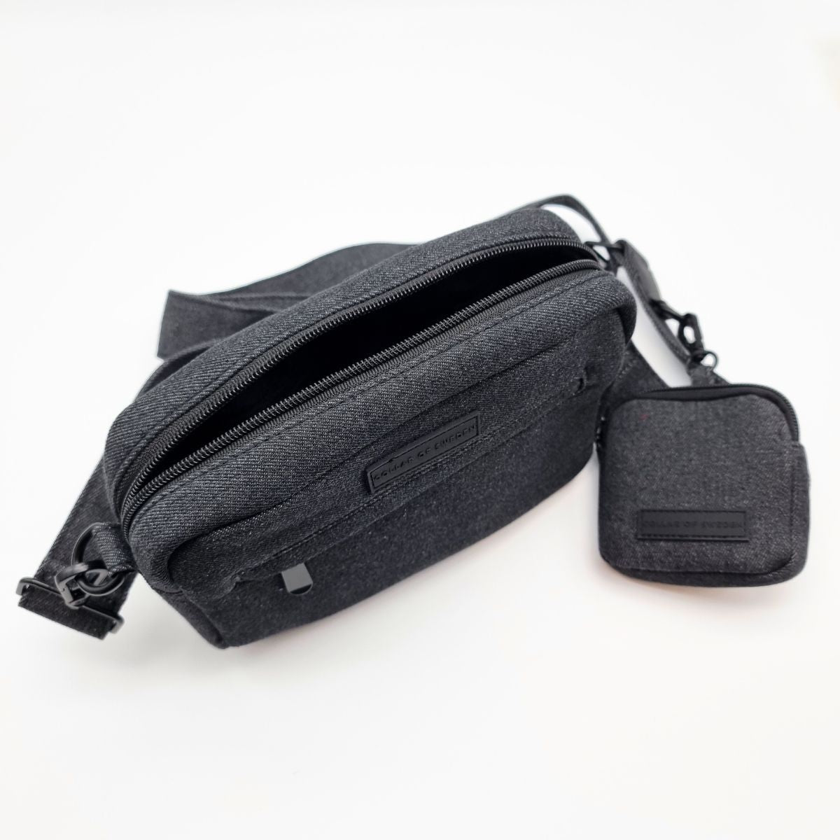 Black Denim Dog Walking Bag - Crossbody