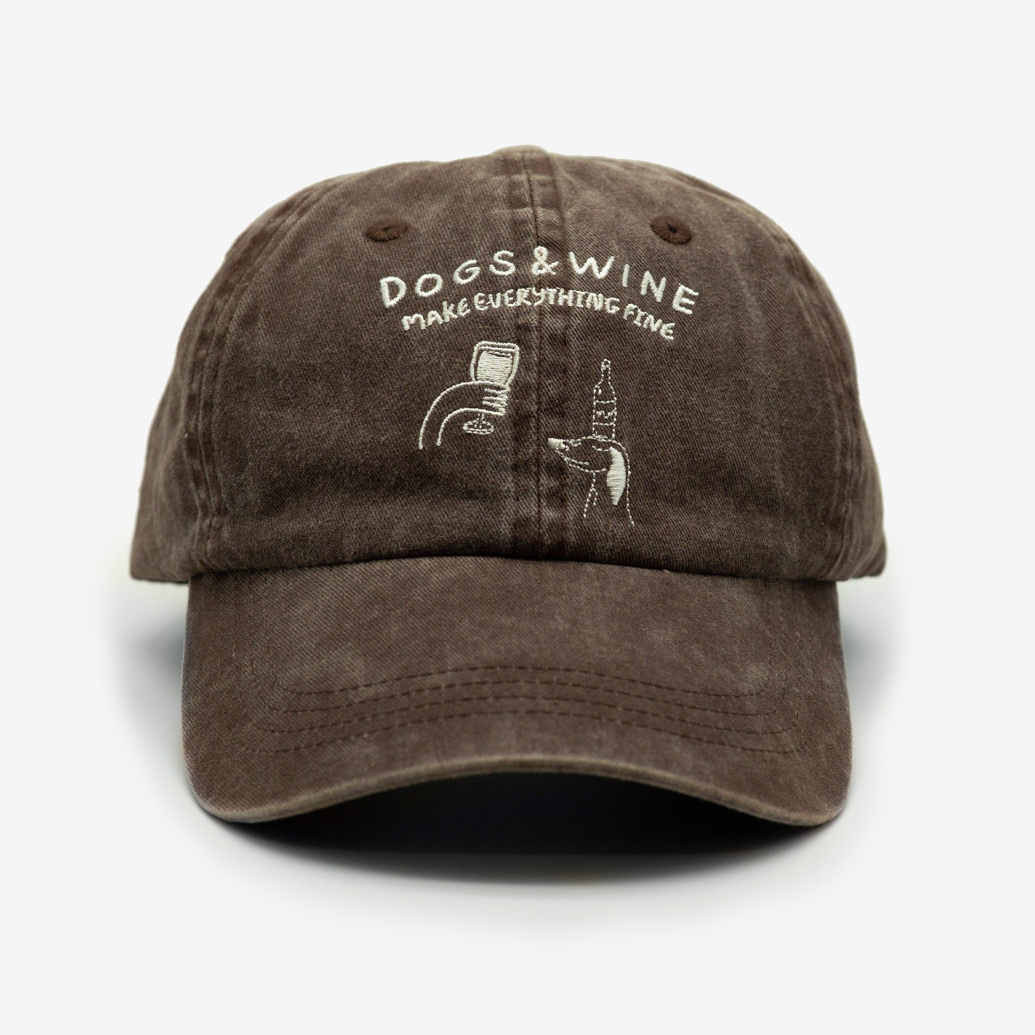 brown-denim-cap-dogs-and-wine-make-everything-fine-logo-front.jpg
