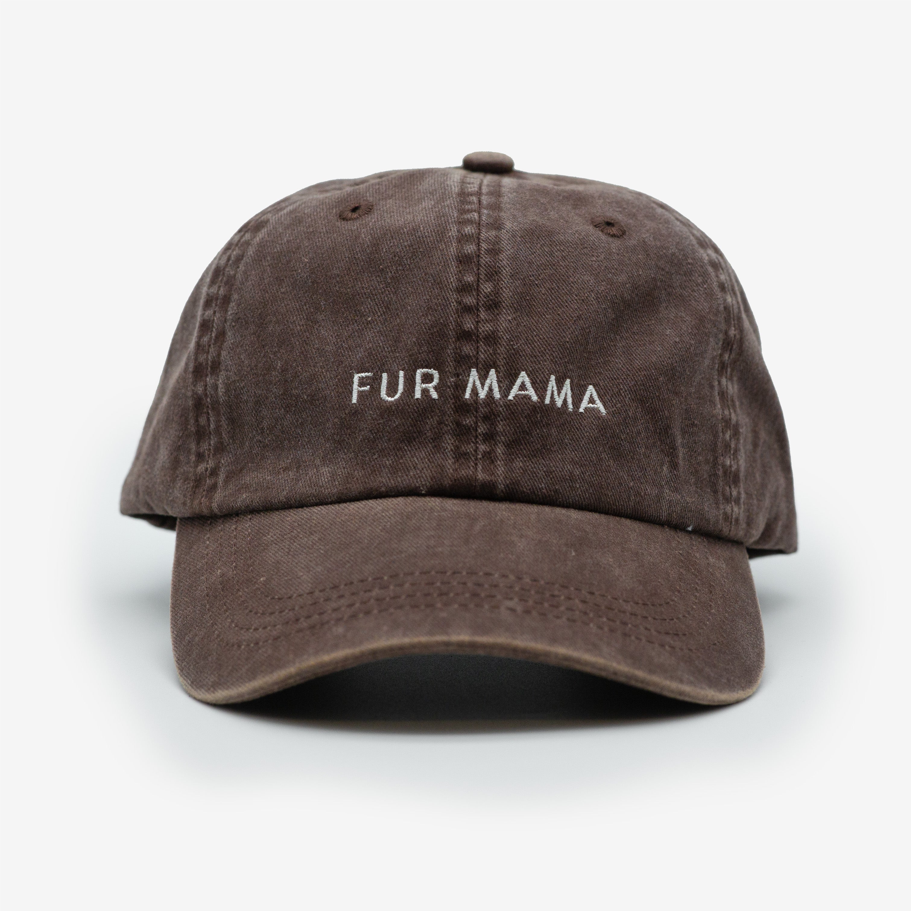Brown Denim Cap - Fur Mama