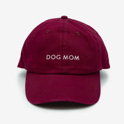 Burgundy Denim Cap - Dog Mom