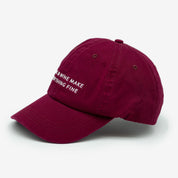 Burgundy Denim Cap - Dogs & Wine Make Everything Fine