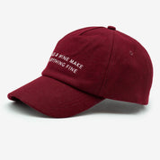 Burgundy Wool Cap - Dogs & Wine Make Everything Fine