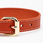 Cognac Dog Collar Thin