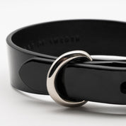 Glossy Black Dog Collar Thin
