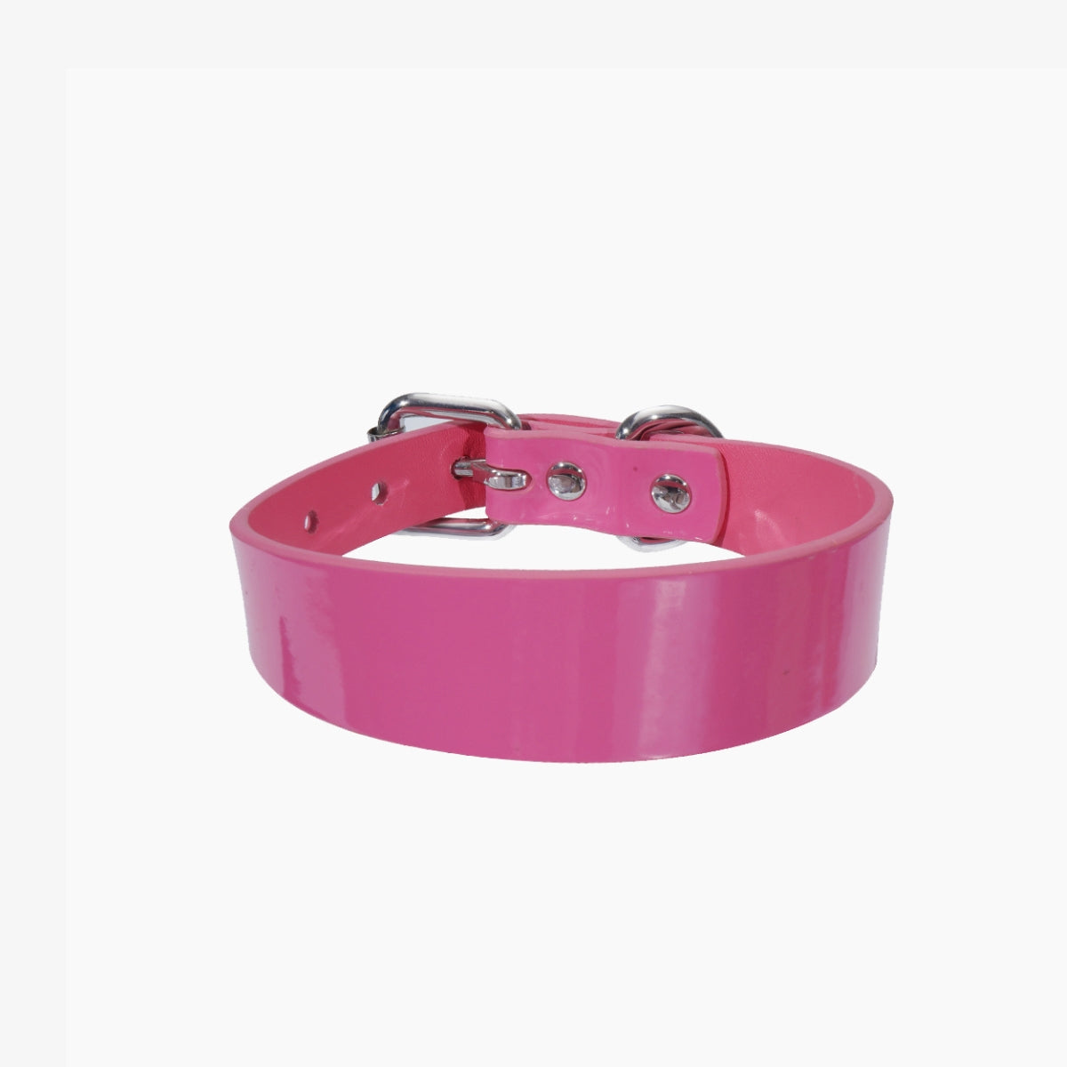 Glossy Pink Dog Collar Thin