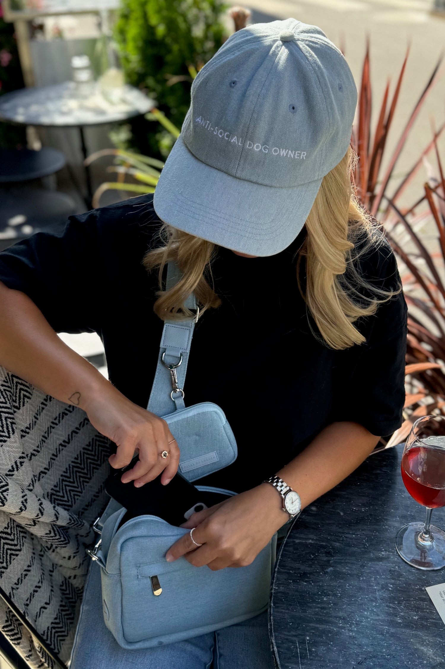 Denim Dog Walking Bag - Crossbody