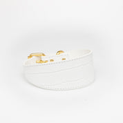 White Croco Dog Collar Wide