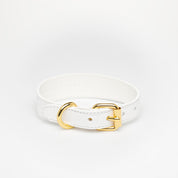 image - White Croco Leather Collar Medium Thin
